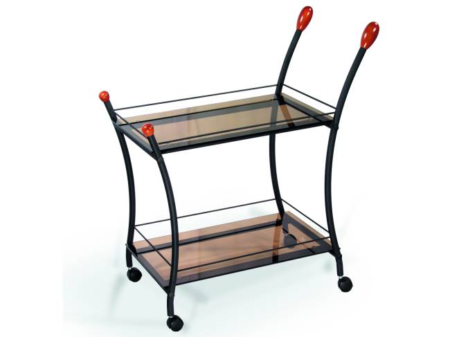 Стол сервировочный Поло чёрный/тонированное стекло Стол сервировочный Поло чёрный/тонированное стекло