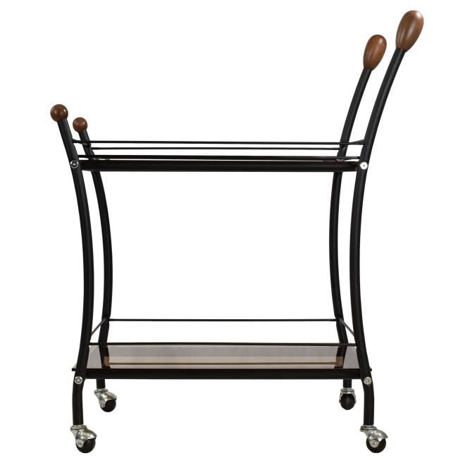 Стол сервировочный Поло чёрный/тонированное стекло Стол сервировочный Поло чёрный/тонированное стекло