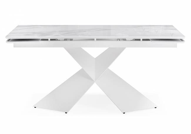 Хасселвуд 160(220)х90х77 белый мрамор / белый