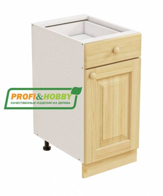 Тумба 1 дверь 1 ящик 400х530х720 + фасад сосна без покраски