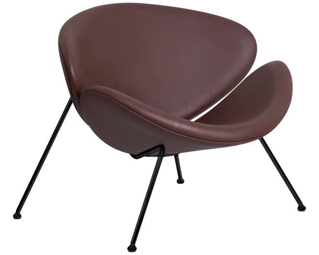 Кресло дизайнерское DOBRIN EMILY, коричневый винил YP5, черное основание