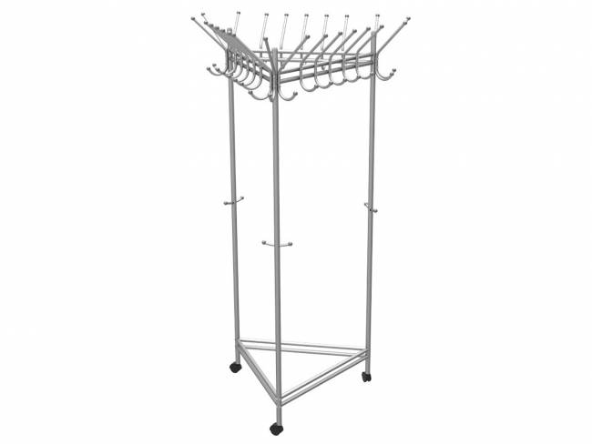 Вешалка напольная на колесах Пико 21 металлик
