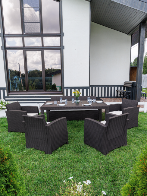 Комплект LANA DINING L коричневый Комплект LANA DINING L коричневый