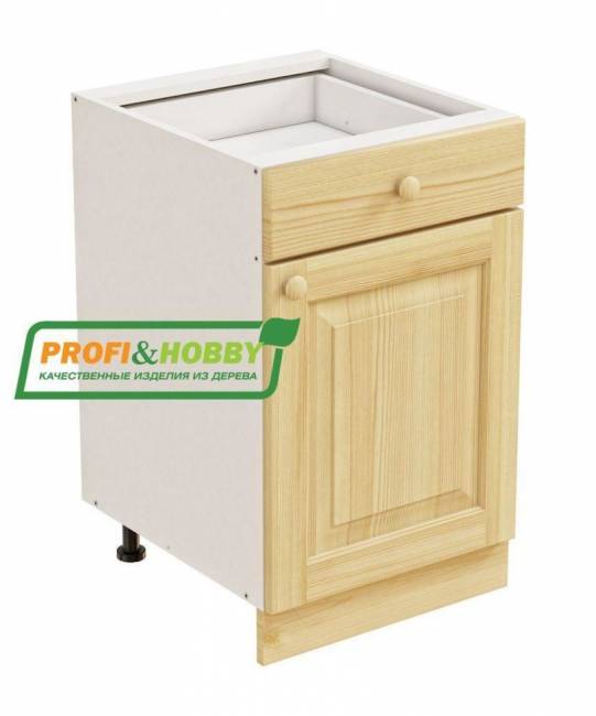 Тумба 1 дверь 1 ящик 500х530х720 + фасад сосна без покраски