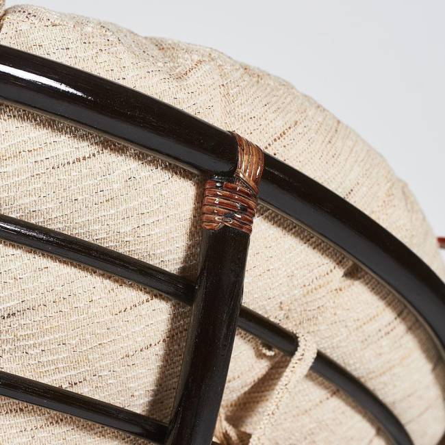 Кресло-качалка PAPASAN/ПАПАСАН w 23/01 B /с подушкой/ 115х78х104 см, Antique brown (античный черно-коричневый), ткань Старт Antique brown (античный черно-коричневый)