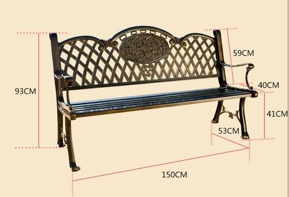 Скамья из литого алюминия для сада Ultimo