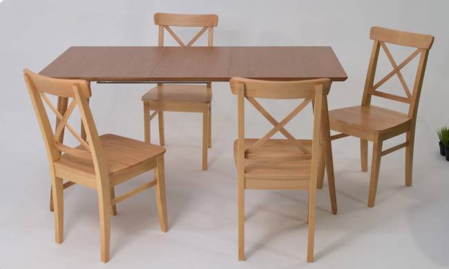 Стол Монте 120 натур со стульями Ингольф натур Стол Монте 120 натур со стульями Ингольф натур