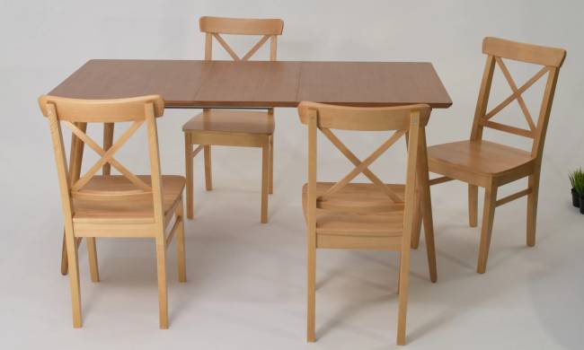 Стол Монте 120 натур со стульями Ингольф натур Стол Монте 120 натур со стульями Ингольф натур