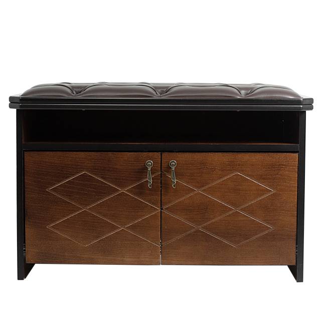 Банкетка Патриция 2 орех, к/з Ева 1, каретная стяжка Л Банкетка Патриция 2 орех, к/з Ева 1, каретная стяжка Л