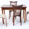 Обеденная группа Верди 120 со стульями Миранда орех/ ромб бежевый Обеденная группа Верди 120 со стульями Миранда орех/ ромб бежевый