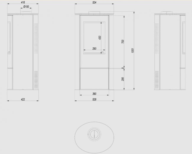 Газовая печь Kratki Pro KOZA/AB/S/G/G20 (магистральный газ)