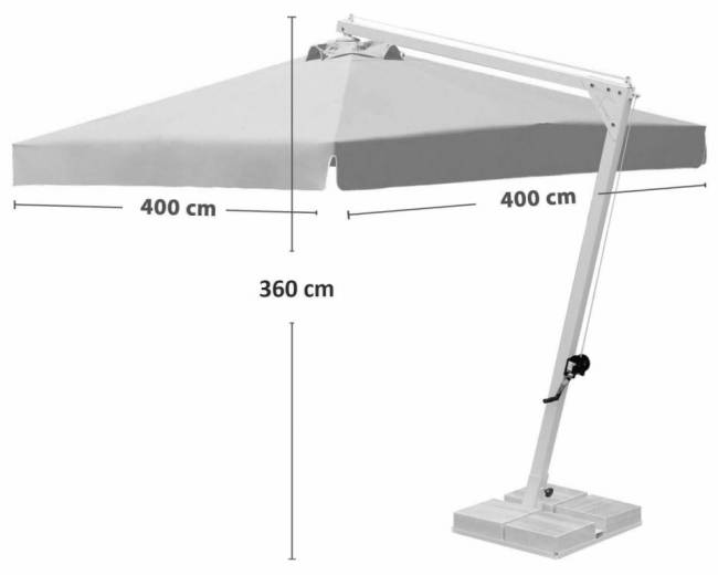 Зонт профессиональный 4х4 м Banana бежевый 4000х4000 мм Зонт профессиональный 4х4 м Banana бежевый 4000х4000 мм