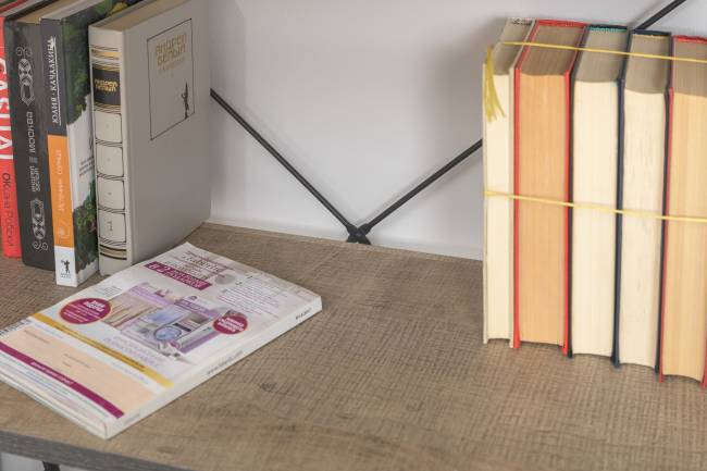 Два открытых стеллажа и стеллаж 13.151.02 Трувор цвет дуб гранж песочный/интра