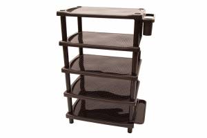 Этажерка для обуви  шоколад пластик узкая 5 полки