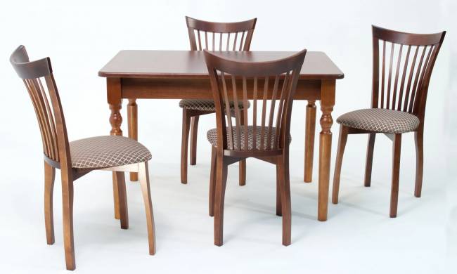 Обеденная группа Верди 120 со стульями Миранда орех/ ромб коричневый