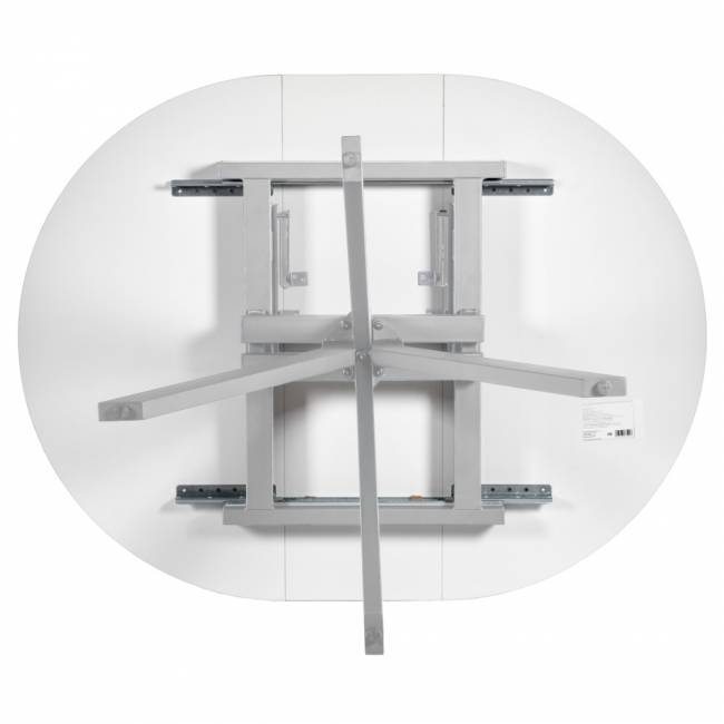 Стол Rudolf круглый раскладной 100-130x100x75см, белый мрамор, белый Стол Rudolf круглый раскладной 100-130x100x75см, белый мрамор, белый