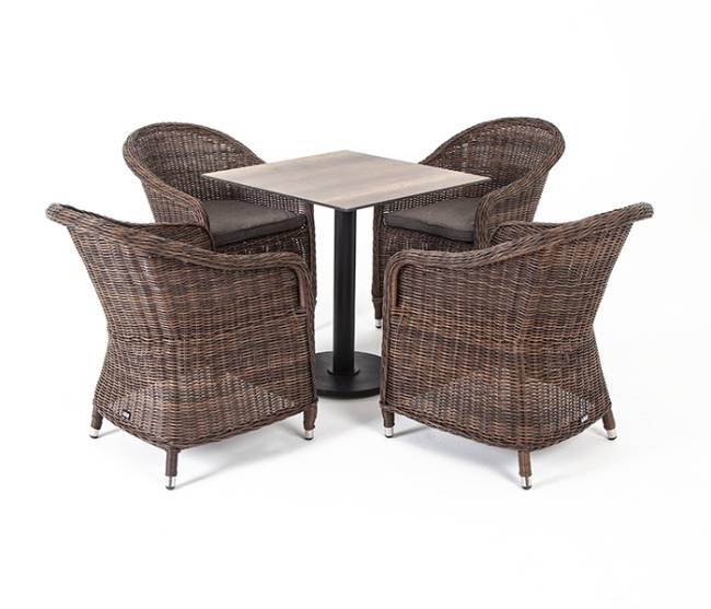 "Каффе" обеденная группа на 4 персоны, стулья коричневые "Каффе" обеденная группа на 4 персоны, стулья коричневые