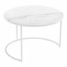 Набор кофейных столиков Tango белый мрамор с белыми ножками, 2шт Набор кофейных столиков Tango белый мрамор с белыми ножками, 2шт