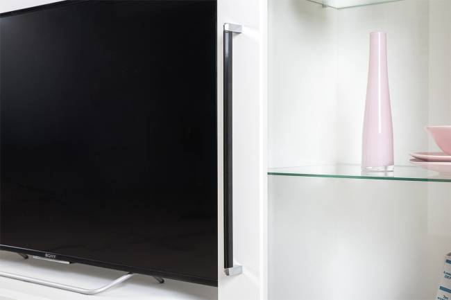 Стенка для гостиной с ТВ-тумбой Валенсия № 68 цвет белый шагрень Стенка для гостиной с ТВ-тумбой Валенсия № 68 цвет белый шагрень