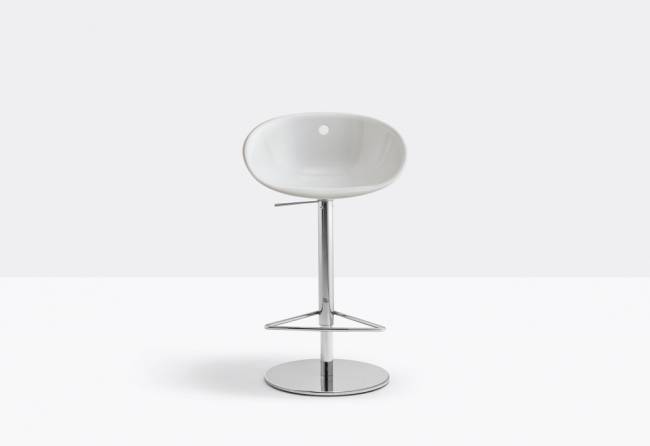 Кресло пластиковое барное Gliss белый 530х480x800-1060 мм Кресло пластиковое барное Gliss белый 530х480x800-1060 мм