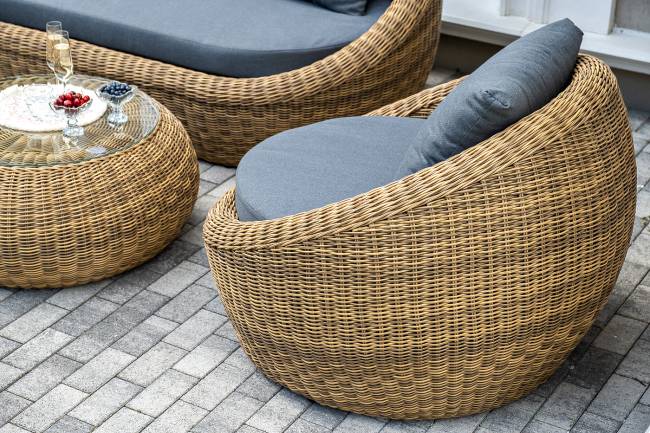 "Барселона" лаунж-зона из искусственного ротанга, цвет соломенный "Барселона" лаунж-зона из искусственного ротанга, цвет соломенный