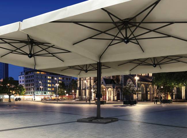 Зонт профессиональный четырехкупольный 6х6 м Alu Poker Dark антрацит, слоновая кость 6000х6000 мм