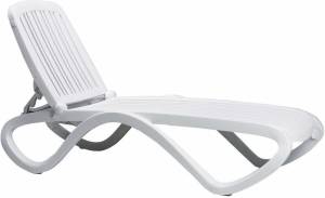 Шезлонг-лежак пластиковый Tropico белый 1700-1945х690х910 мм
