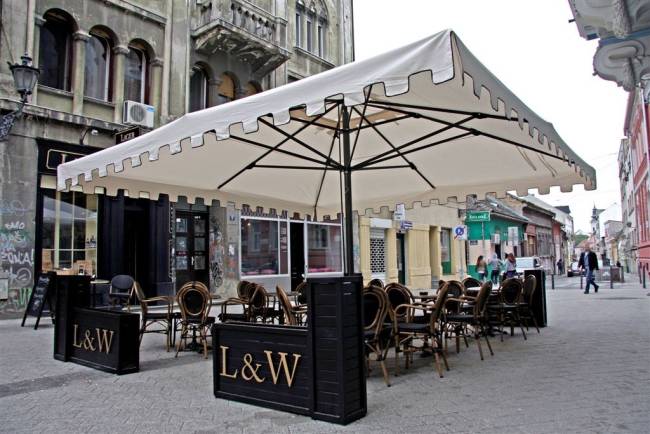 Зонт профессиональный телескопический 4х4 м Capri Dark антрацит, слоновая кость 4000х4000 мм Зонт профессиональный телескопический 4х4 м Capri Dark антрацит, слоновая кость 4000х4000 мм