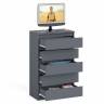 Узкий комод пять ящиков Мори МК700.5 цвет графит