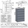 Узкий комод пять ящиков Мори МК700.5 цвет графит