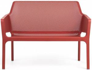 Диван пластиковый Net Bench коралловый 1160х700х860 мм