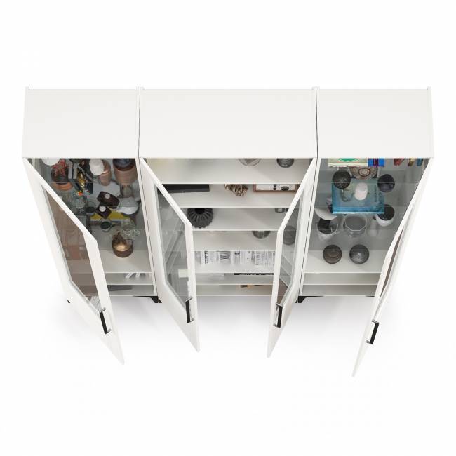 Сервант в гостиную с четырьмя дверками Валенсия цвет белый шагрень Сервант в гостиную с четырьмя дверками Валенсия цвет белый шагрень