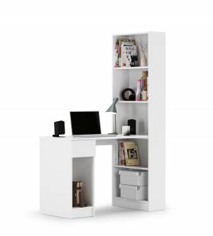 Компьютерный стол со шкафом комбинированным Лайт 10.01 цвет белый гладкий