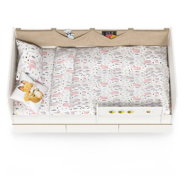 Детская кровать с ящиками Эйп 11.40 цвет белый/дуб белый Детская кровать с ящиками Эйп 11.40 цвет белый/дуб белый