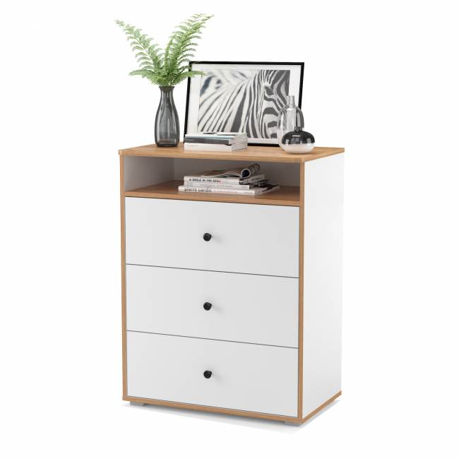 Комод Вуди 13.293 цвет белый премиум/дуб крафт золотой Комод Вуди 13.293 цвет белый премиум/дуб крафт золотой