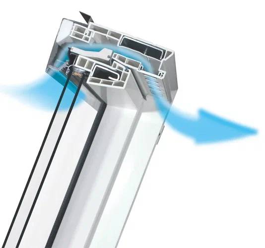 Деревянное мансардное окно PPP-V U3 PRESELECT MAX с комбинированной системой открывания