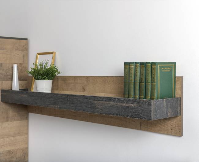 Комод-тумба в прихожую с навесной полкой и двумя обувницами с ящиками Трувор цвет дуб гранж песочный/интра Комод-тумба в прихожую с навесной полкой и двумя обувницами с ящиками Трувор цвет дуб гранж песочный/интра