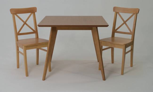 Стол Сканди М 90 натур со стульями Ингольф натур