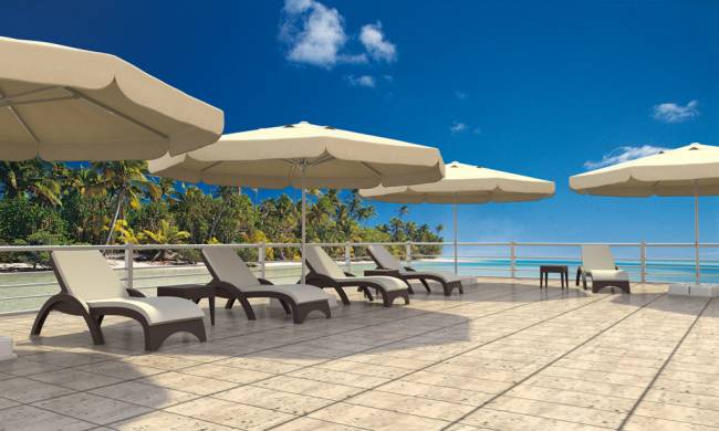 Шезлонг пластиковый с матрасом GS 1009 (Fiji) коричневый, слоновая кость 1870x730x340 мм Шезлонг пластиковый с матрасом GS 1009 (Fiji) коричневый, слоновая кость 1870x730x340 мм